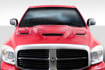 Duraflex Hellcat Style Hood 02-09 Dodge Ram - Click Image to Close